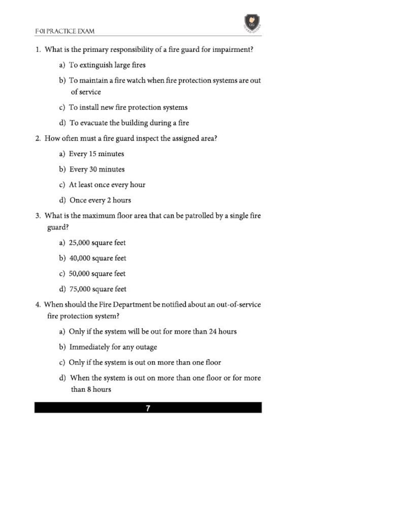 Guard Guides Fire Guard F-01, F-02, F-03/F-04 Practice Exams - Etsy