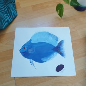 Affiche Poisson peinture abstraite acrylique