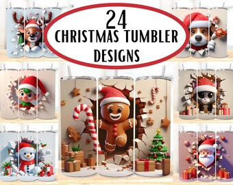 クリスマス タンブラー ラップ: 20 オンス スキニー タンブラー デザイン (デジタル ダウンロード)