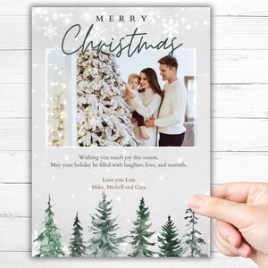 Cartão de Natal editável Cartão de família de Natal Cartão de Natal imprimível Fácil edição em Canva Cartão de Natal Família
