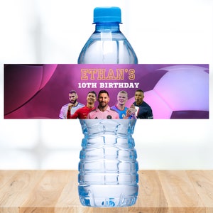 Soccer Bottle Label Soccer Water Bottle Label Birthday Party for boys Soccer Bottle Label Party Favors Party Stickers Soccer