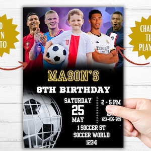 Soccer Birthday Invitation Soccer Invitation Birthday Invite for boys Soccer Birthday Invitation Party Invitation