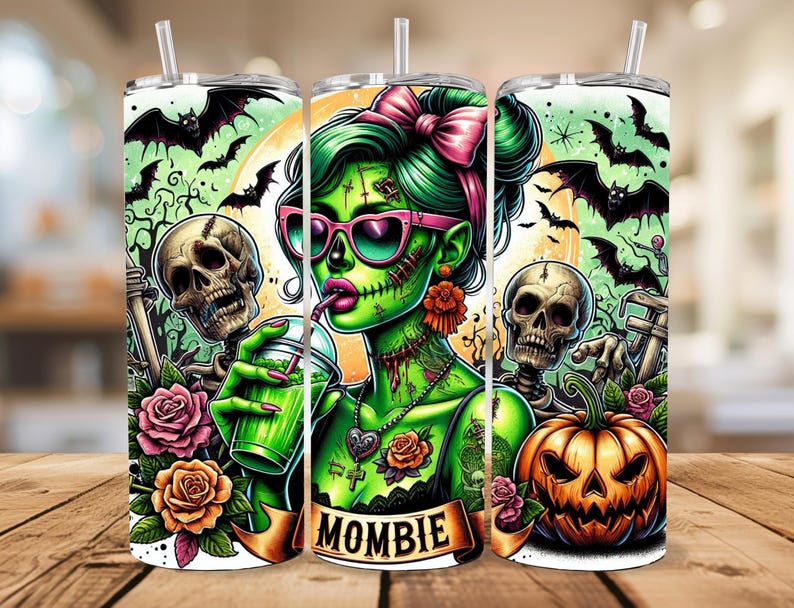 Mombie Halloween Tumbler Wrap