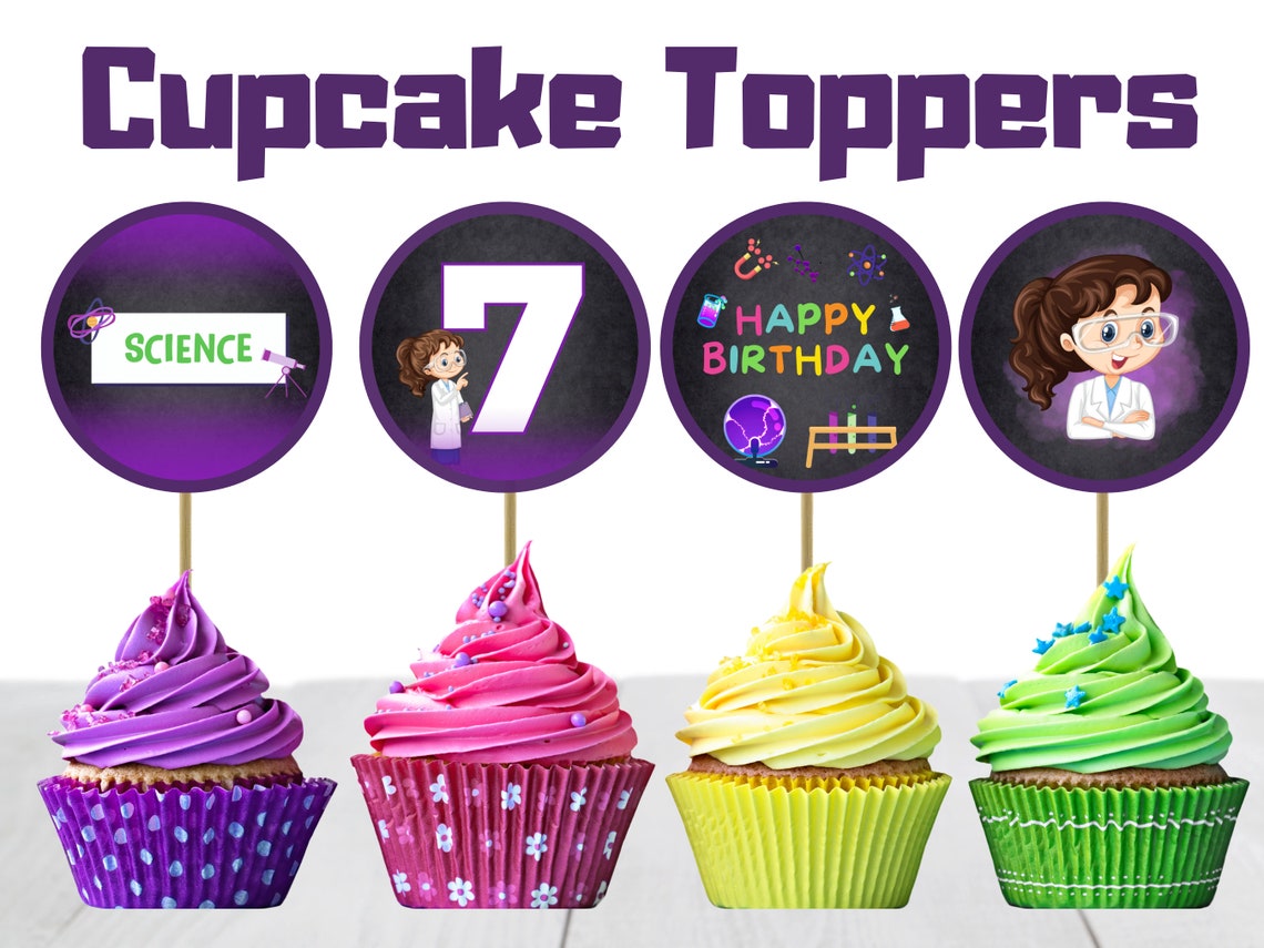 Ag Science Topper Science Cupcake Toppers Birthday Favors Science Party Cupcakes Science ...