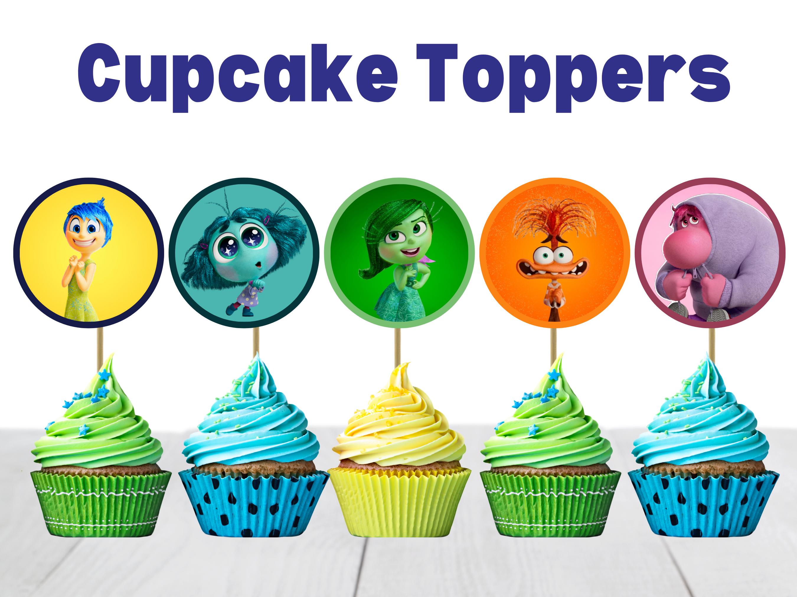 Inside Out 2 Cupcake Toppers Birthday Favors Inside Out 2 Party ...