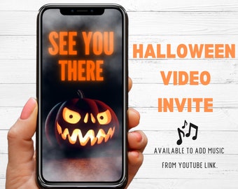 Halloween Video Invitation Halloween Video Invite Halloween Birthday Invitation Video Party Invitation Halloween Party