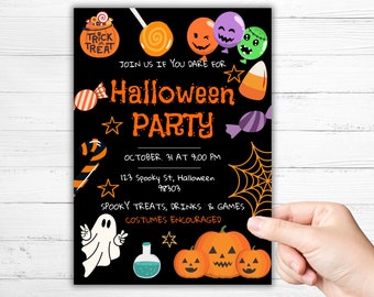 Halloween Invitation Halloween Invite Halloween Birthday Invitation Party Invitation Halloween Party Trick or Treat