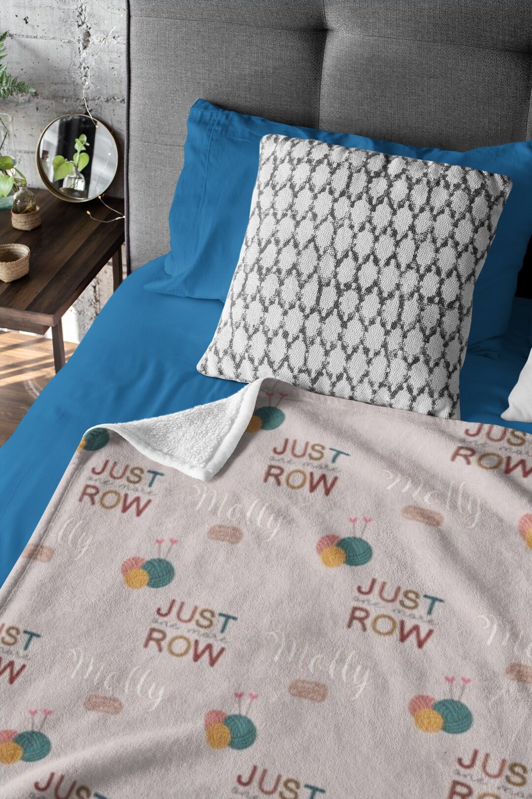 Personalized Name Crochet Blanket, Custom Knitting Throw Blanket, Gift