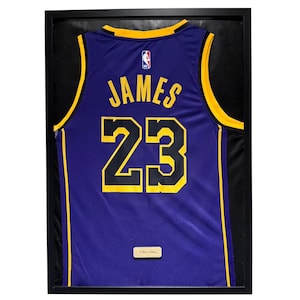 Camiseta de Lebron James de Los Ángeles Lakers enmarcada, camiseta de Lebron James enmarcada, regalo de cumpleaños de la camiseta de Los Ángeles Lakers
