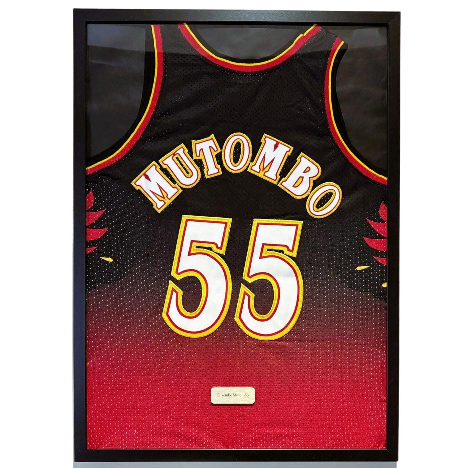Atlanta Hawks Dikembe Mutombo Framed Jersey, Dikembe Mutombo Shirt