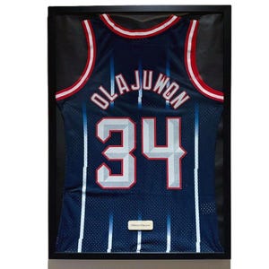 Houston Rockets Hakeem Olajuwon Framed Jersey, Hakeem Olajuwon Shirt Framed, Houston Rockets Jersey 21 x 29 Inches