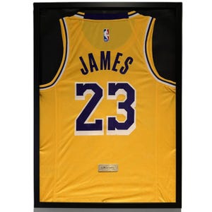 Camiseta de Lebron James de Los Ángeles Lakers enmarcada, camiseta de Lebron James enmarcada, regalo de cumpleaños de la camiseta de Los Ángeles Lakers