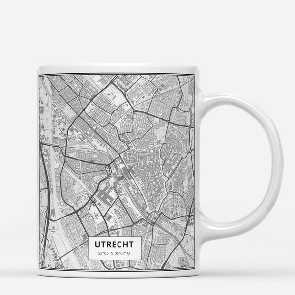 UTRECHT Map Print Mug, Premium Utrecht City Coffee Mug, Map of Utrecht