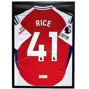 Arsenal Declan Rice Framed Jersey, Declan Rice Shirt Framed, Arsenal Jersey 21 x 29 Inches