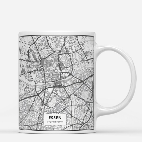 ESSEN Map Print Mug, Premium Essen City Coffee Mug, Map of Essen