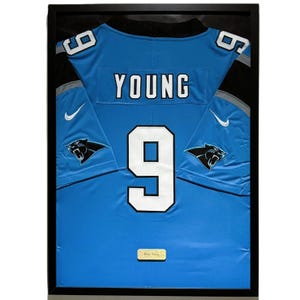 Carolina Panthers Bryce Young Jersey Framed, Bryce Young Shirt Framed, Carolina Panthers Jersey 21&#39;&#39; x 29&#39;&#39; Inches