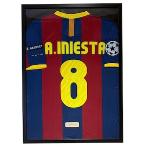 Barcelona Andrés Iniesta Framed Jersey, Andrés Iniesta Shirt Framed, Barcelona Jersey 21 x 29 Inches
