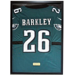 Philadelphia Eagles Saquon Barkley Framed Jersey, Saquon Barkley Shirt Framed, Philadelphia Eagles Jersey 21 x 29 Inches