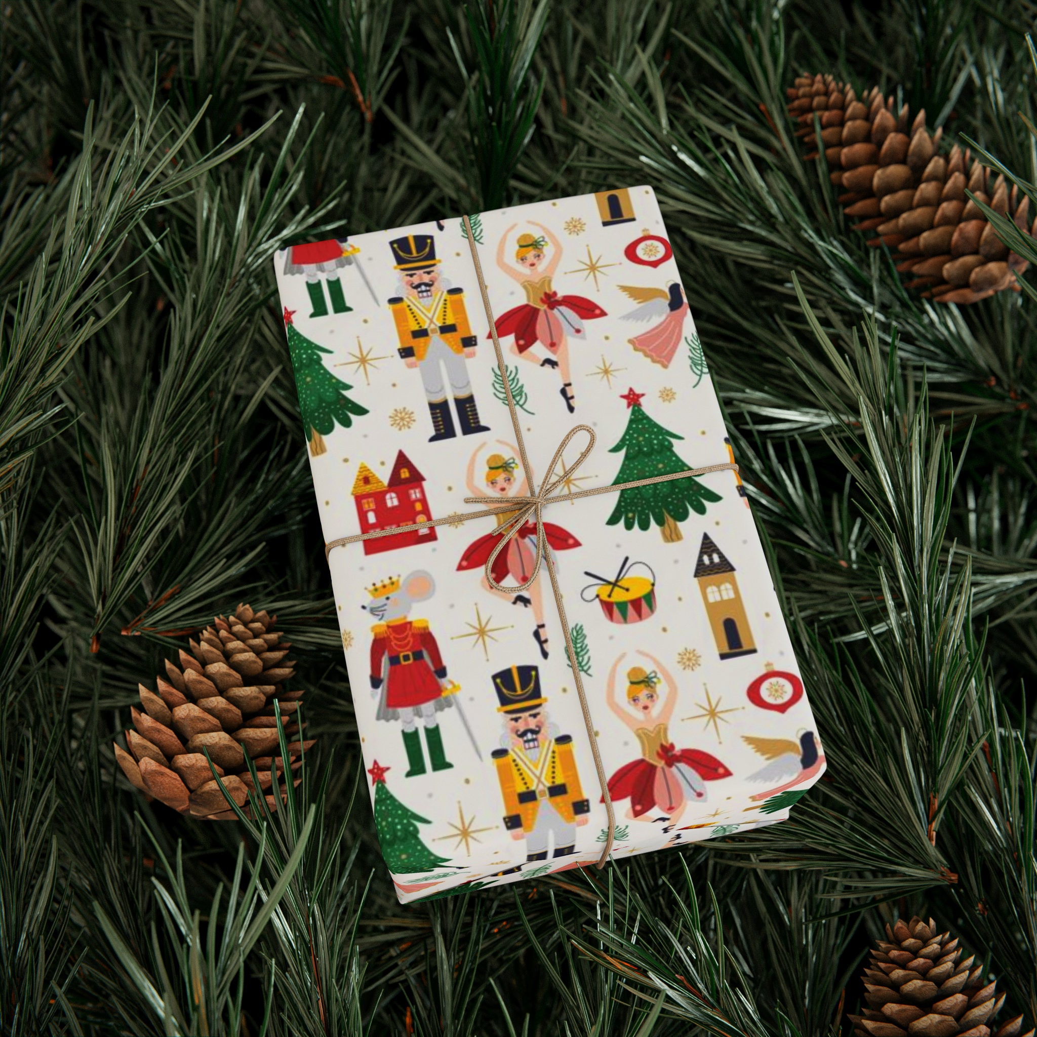 Classic Nutcracker Symbols Luxury Thick Wrapping Paper, Ballet Xmas Holiday  Present Gift Wrap, Mouse King Theme, Christmas Theater Decor (One 20 inch