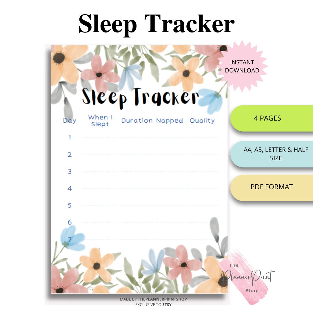 Sleep Tracker Printable Planner, to Do List, Schedule, Planner Journal ...
