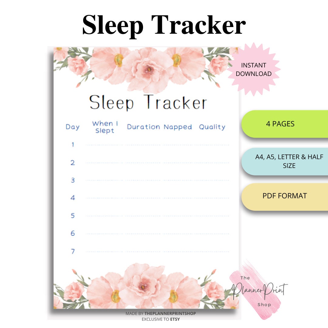 Sleep Tracker Printable Planner, to Do List, Schedule, Planner Journal ...