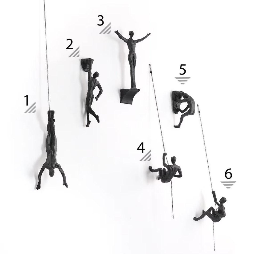 Set of 6 Wall Climbing Man Climbing Men Wall Art 3d Wall - Etsy