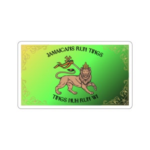 Yardie Affirmation Die-Cut Stickers Lion of Judah Jamaican Reggae Rasta Decor