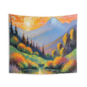 Grand Rising and Shining Indoor Wall Tapestry Affirmation Motivation Abstract Art Decor