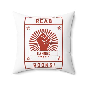 Read Banned Books Faux Suede Square Pillow