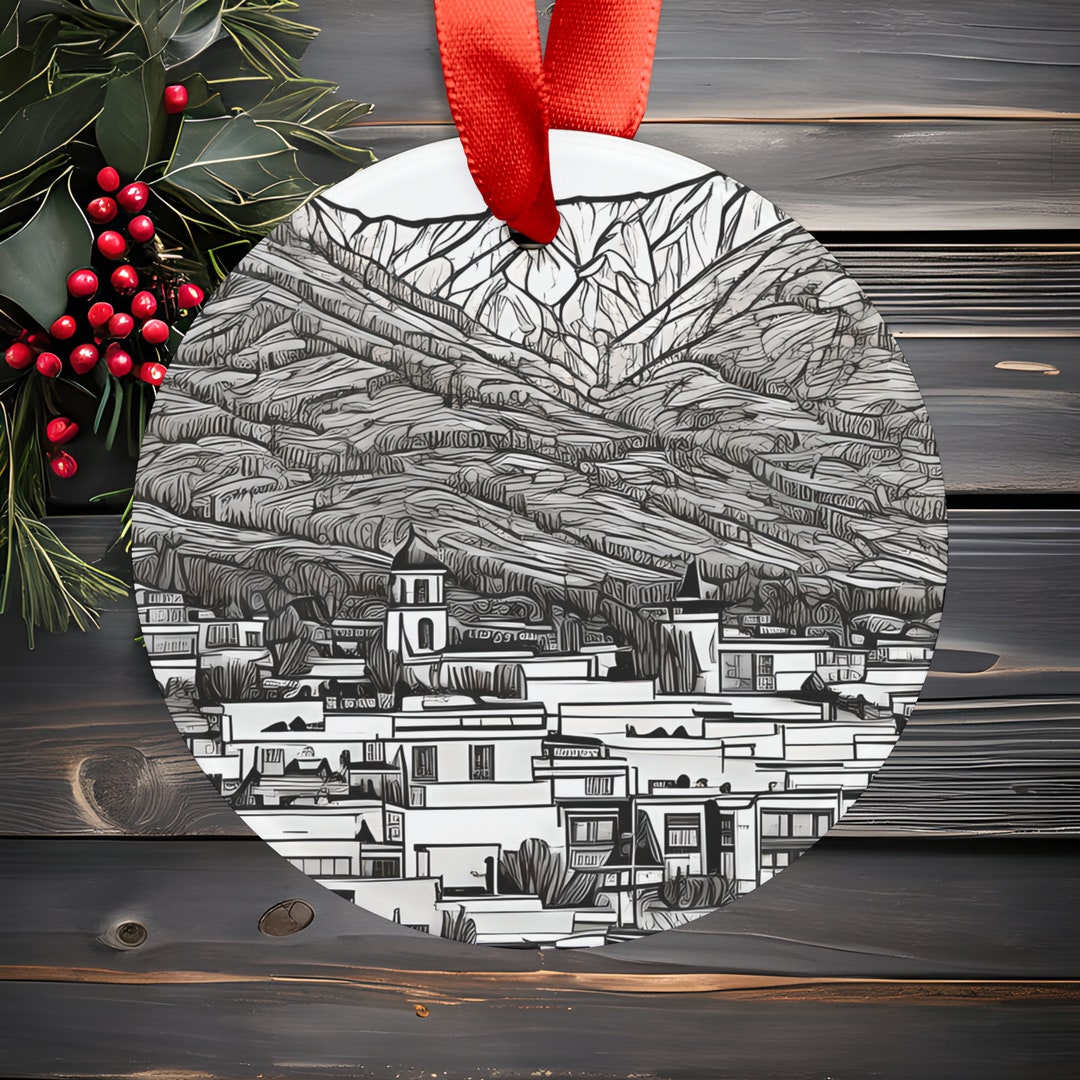 Taos Christmas Ornament Famous City Holiday Décor Black & Etsy