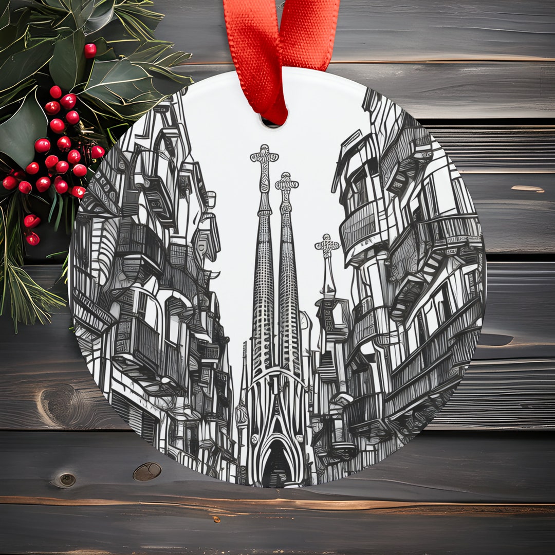 Barcelona Christmas Ornament Famous City Holiday Décor Etsy