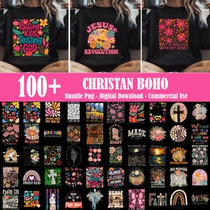 Christian Boho Floral Png Bundle, 100+ Jesus & Bible Verse Sublimation Designs, Religious Png, God Shirt Png, Christian Shirt Png, Faith Png
