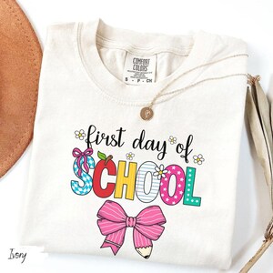 Comfort Colors Happy First Day Of School Shirt, Teacher Gift, Gift for Teachers, Elementary Teacher Shirt, First Day Of School Tee