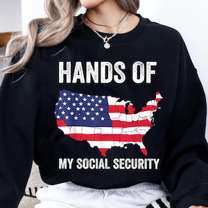 Hands Off My Social Security Shirt Png, Trendy Political Hands Off Protest Shirt Png, Hands Off Medicaid Medicare Social Security