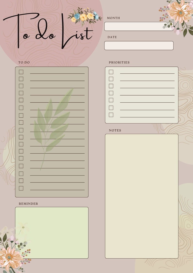 Digital to Do List Goodnotes Template, Cute to Do List Pdf, iPad to Do