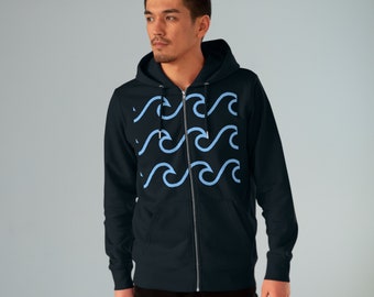 Sweat à capuche zippé Cultivator Waving Waves pour homme