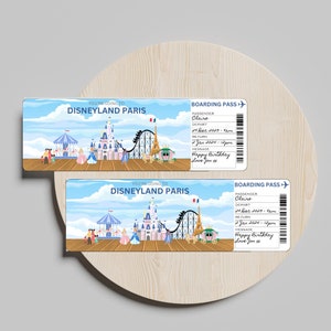 Personalised Custom Disneyland Paris Theme Park Surprise Reveal Ticket