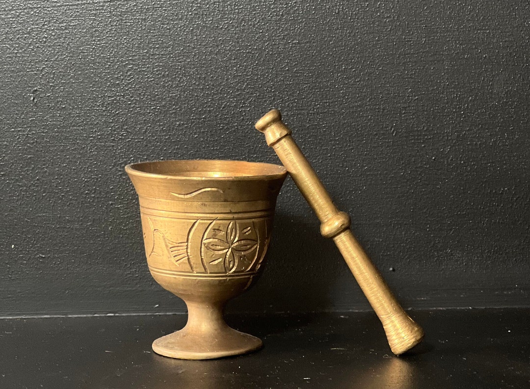 Antique Greek Mortar and Pestle Vintage Mortar and Pestle From 1940's