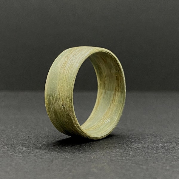 Green Ash Ring - Wood Ring - Wooden Wedding Band - Mens Ring - Minimalist Design - Classic Natural Ring - Glossy - 5th Anniversary