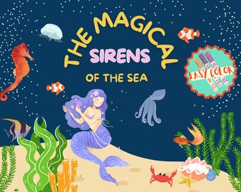 Mermaid coloring pages| Under the sea| Coloring sheets| Printable coloring| Mermaid coloring for kids| Istant download| Printable PDF