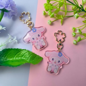 My Kawaii Melody Boba Keychain | Pink Bubble Tea Charm | Cute Kawaii Keyring | Cute Aesthetic Accessory | Sweet Melody-Character Accessory