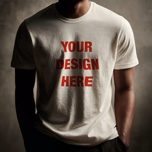 T-shirtmodel PSD, vooraanzicht shirtmodel, minimalistisch kledingmodel, bewerkbare T-shirtsjabloon, streetwear-model