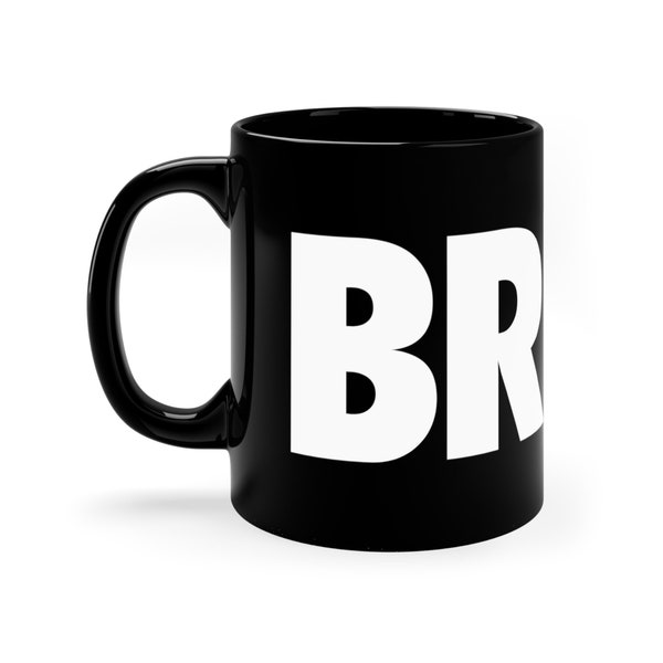 BRUV. TOP BOY Fan mug - Black - Roadman Dushane Netflix Merch Brother Bro Gift Coffee Tea Cup Topboy print Kano Sully 11oz