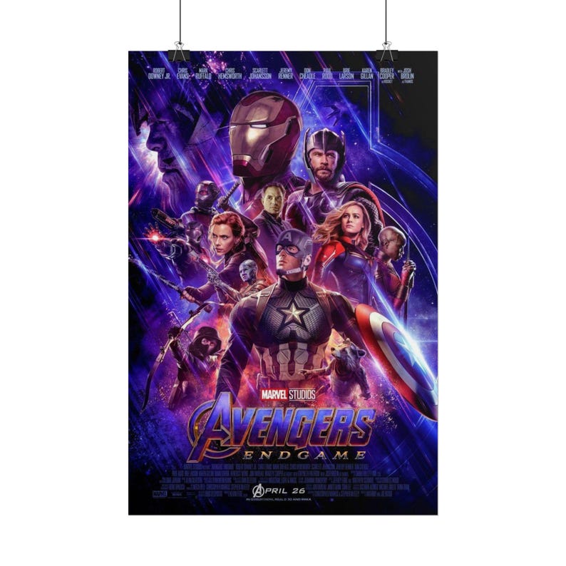 Avengers Endgame Rolled Poster, Marvel Wall Art, Hero Decor, Gift for ...