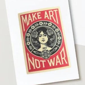 Sticker autocollant Make Art Not War pour téléphone ordinateur carnet