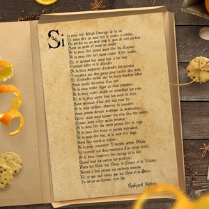 Printed poster of the poem If You Will Be a Man, My Son by Rudyard Kipling
