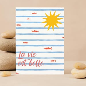 Life Is Beautiful card printed on both sides