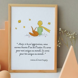 Affiche Le Petit Prince d'Antoine de Saint Exupéry- décoration de chambre d'enfant