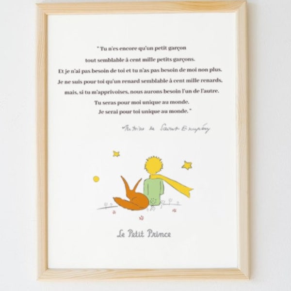 Affiche  Le Petit Prince d'Antoine de Saint Exupéry cadeau pour enfants et adultes