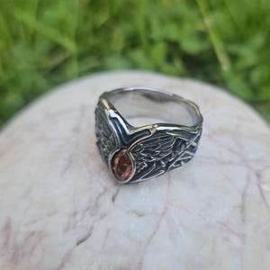 Enochische Engel-Gatehüter der Reiche roter Zirkon Magierring Amulettring Geistergefäß magischer Talisman Engel Hilfe Geistergefäß